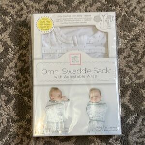 Swaddle Sack with Adjustable Wrap - White